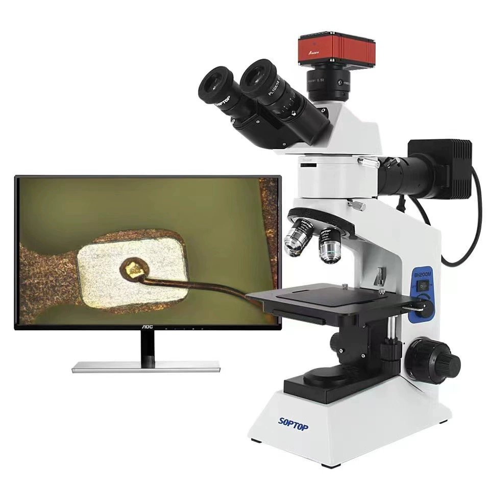 Металлографический микроскоп Shunyu BH200M Трехсетчатый Ортогональный трансфлективный осветительный прибор для обнаружения металла Анализ и измерение материалов