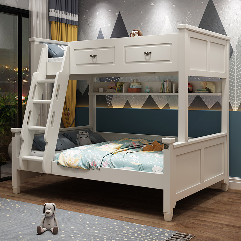 adult Bunk bed On the bed Wooden bed Adult Bunk beds Children bed double-deck bed solid wood Trundle Two combination