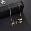Fashionable necklace stainless steel with letters, trend chain for key bag , accessory, Amazon