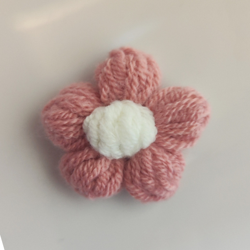 手工钩针泡芙花毛线花朵DIY发夹饰品配件胸花首饰包包服装辅料|undefined
