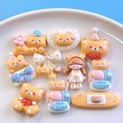 アニメ食游系妹ケーキ樹脂アクセサリークリームゴムdiy手作り創意髪飾りコップ文房具貼り
