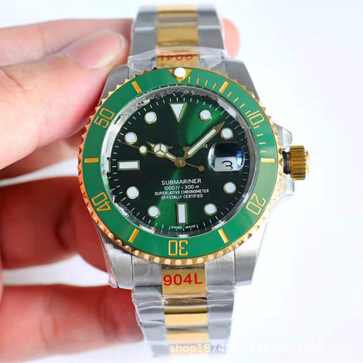 Anillo de cerámica N factory reloj fantasma de agua verde reloj mecánico completamente automático para hombre reloj fantasma de agua negro reloj luminoso resistente al agua para hombre