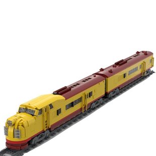 Building Blocks Cross-Border Moc-97195 M10005 a & B-Units Locomotive & Carriage 2