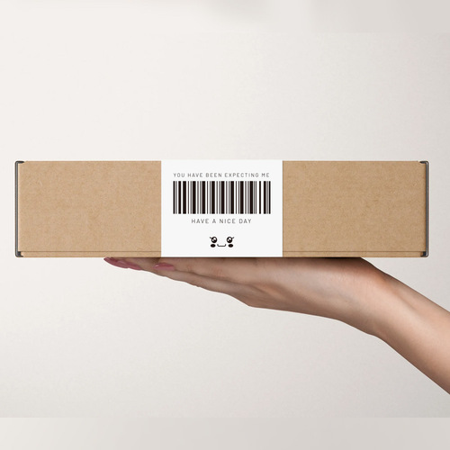 50 Sticker Sheets/Box Korean Version Bar Code Rectangular Sticker Gift Box Sealed Self-Adhesive Copper Paper Label Packaging Use