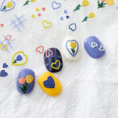 TENSOR new technology 5D embossed nail stickers pro frosted thin transparent adhesive nail stickers KX joint series