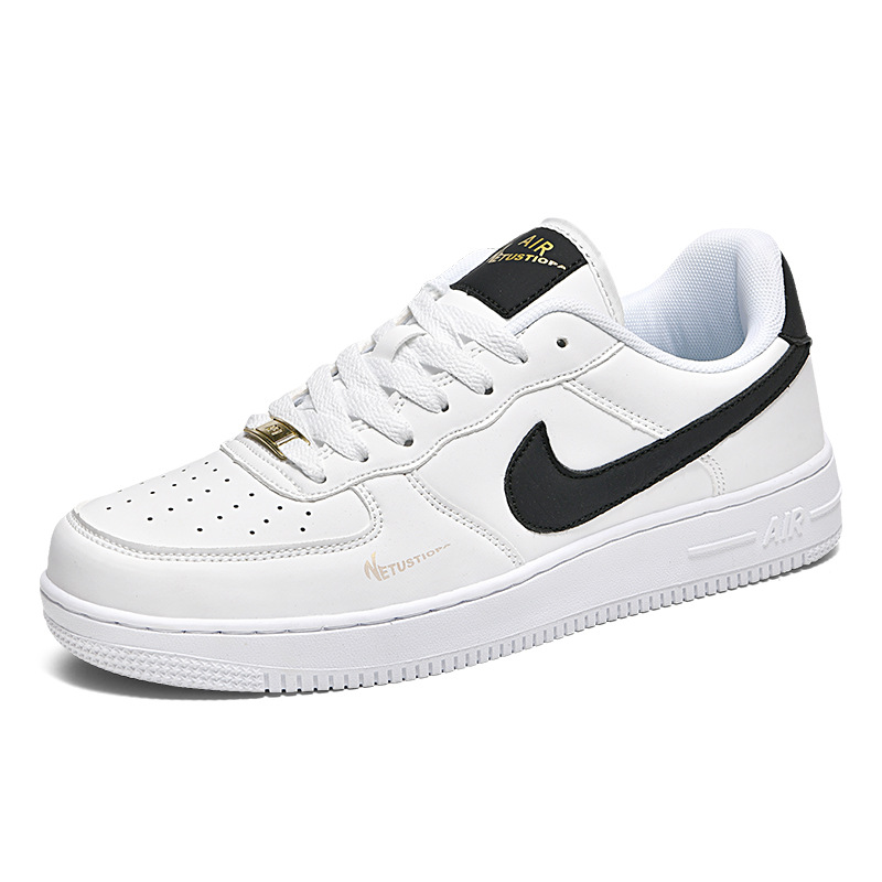 Putian aj Air Force No. 1 zapatos de skate de altura baja blanco negro oro universal zapatos deportivos casuales para hombres y mujeres zapatos pequeños zapatos blancos para hombres