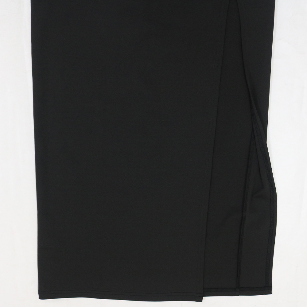 Sling Burning Floral Top Slim Fit High Slit Skirt Solid Color Two Piece Set Women