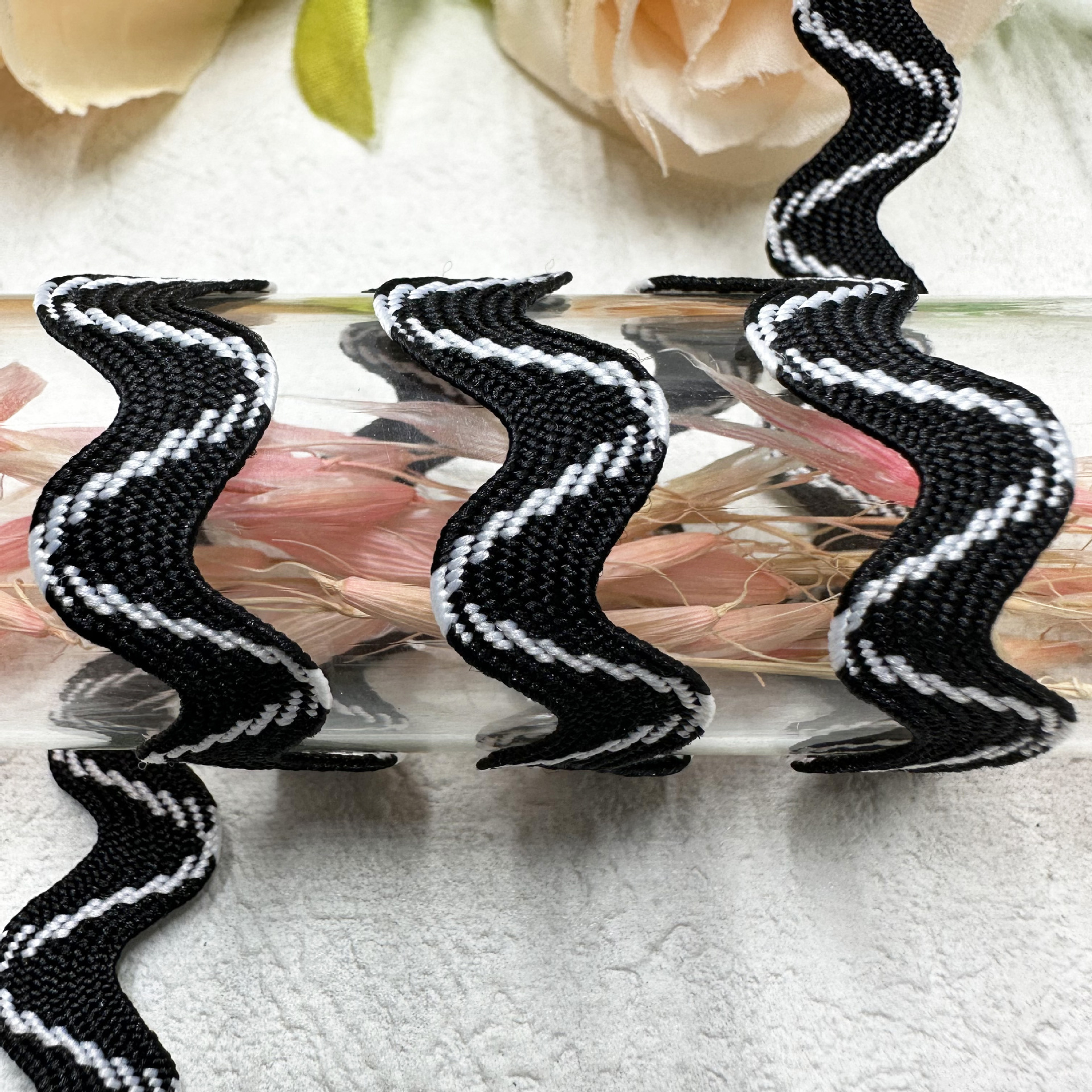 8mm onda sólida en forma de S curva banda de encaje cortina sombrero ropa infantil joyas de boda accesorios de ropa