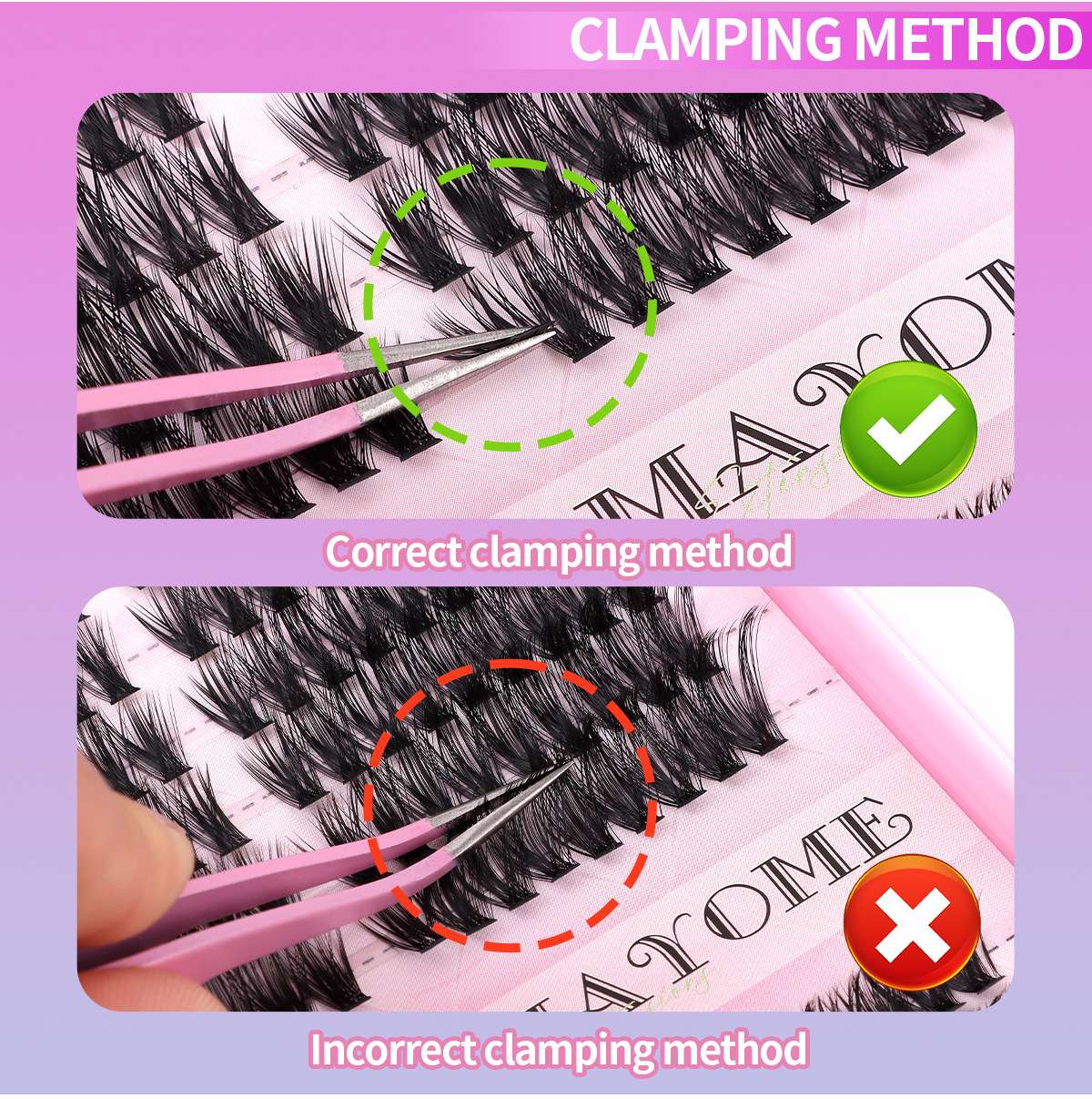 Natural Cluster Eyelashes Diy Segmental Faux Eyelash Extensions_voghion.com