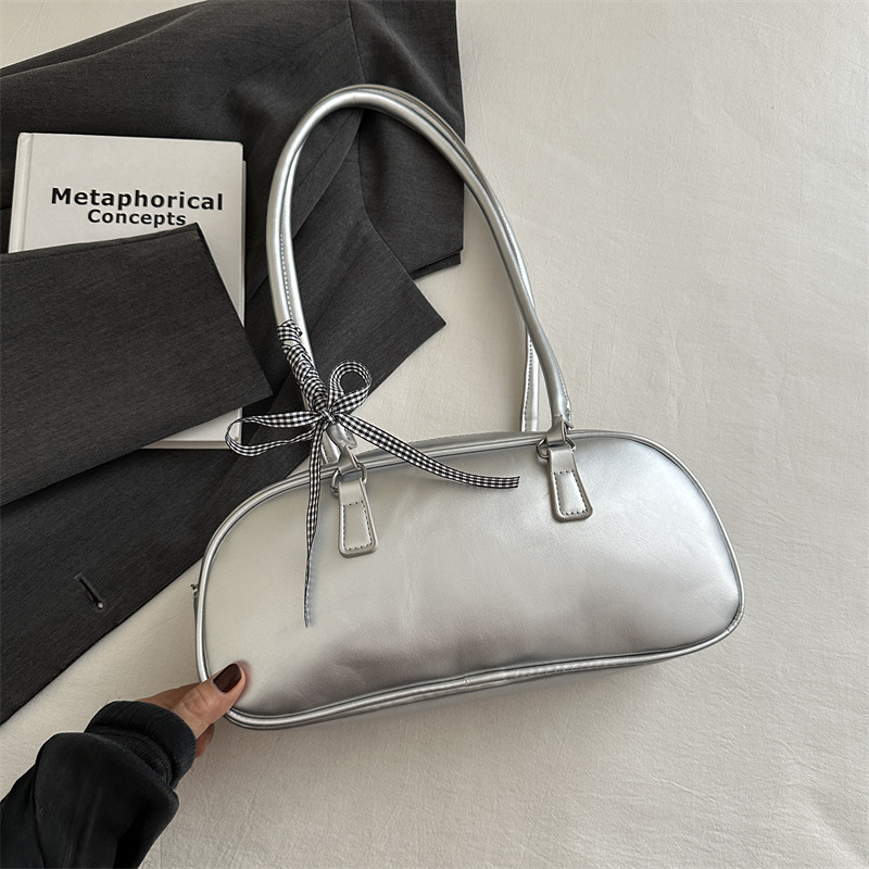 Bolsa de mano de arco de ballet para mujeres 2024 nueva moda coreana nicho bolsas de brazo de gran capacidad bolsas de almohada