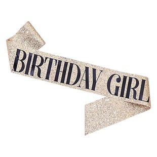 BIRTHDAY QUEEN Shoulder Strap Rose Gold Leather Bronzing BIRTHDAY GIRL Certiquette Belt