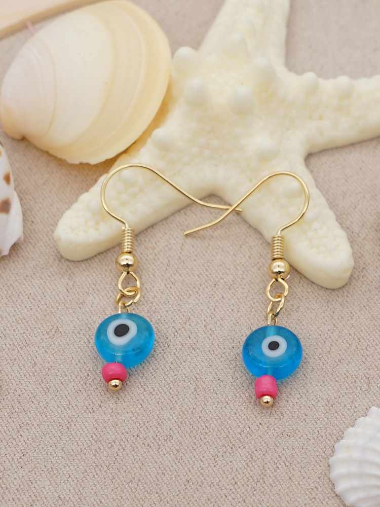 Bohemian Devil's Eye Glass Handmade Earrings display picture 6