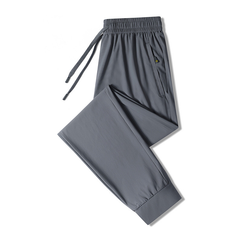 Verano hielo deportivo casual pantalones recto hombre moda versátil casual sensación fresca transpirable cómodo pantalones de cintura al por mayor