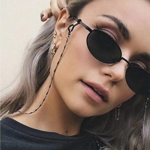 Fashionable Japanese and Korean style simple style women's personalized alloy gold-plated silver temperament glasses chain anti-falling glasses chain