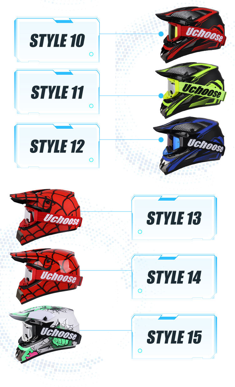 Motorcycle Helmet with Detachable Visor, Suitable for Off-Road Use, Mountain Biking, Unisex, Cross-Border Trade, Multiple Colors Available for Riding