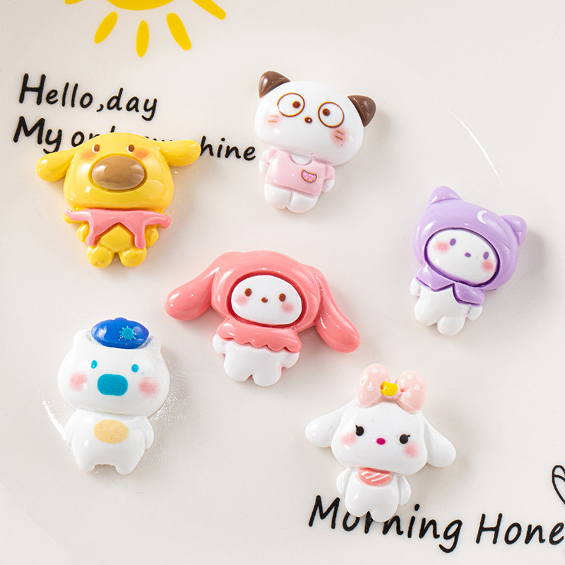 Brillante dulce lindo melodía resina accesorios DIY crema pegamento resina de dibujos animados niños horquilla material hecho a mano
