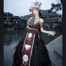 新款25爆款苗族服装少数民族套装摄影服饰苗疆土家族少女写真旅拍