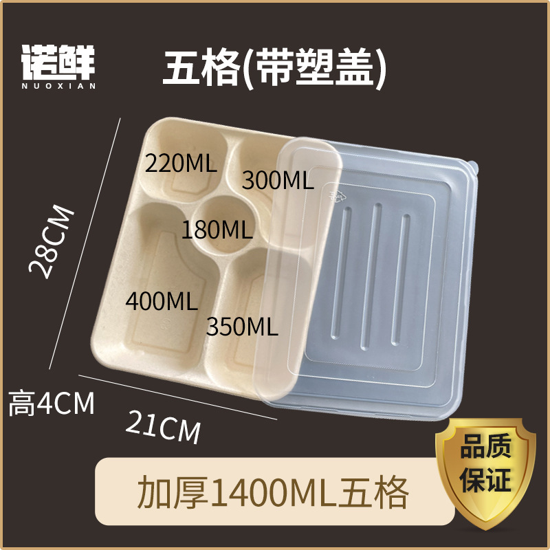 使い捨て4コンパートメント弁当箱、パルプコンパートメント弁当箱、3コンパートメント、5コンパートメント、6コンパートメント弁当箱、生分解性食器プレート|undefined