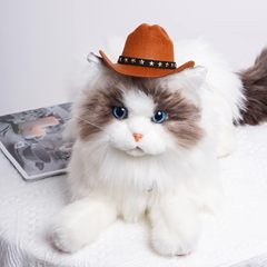 猫カウボーイ帽子子犬帽子パーティー祭り装飾帽子中小ペット帽子五芒星装飾帽子