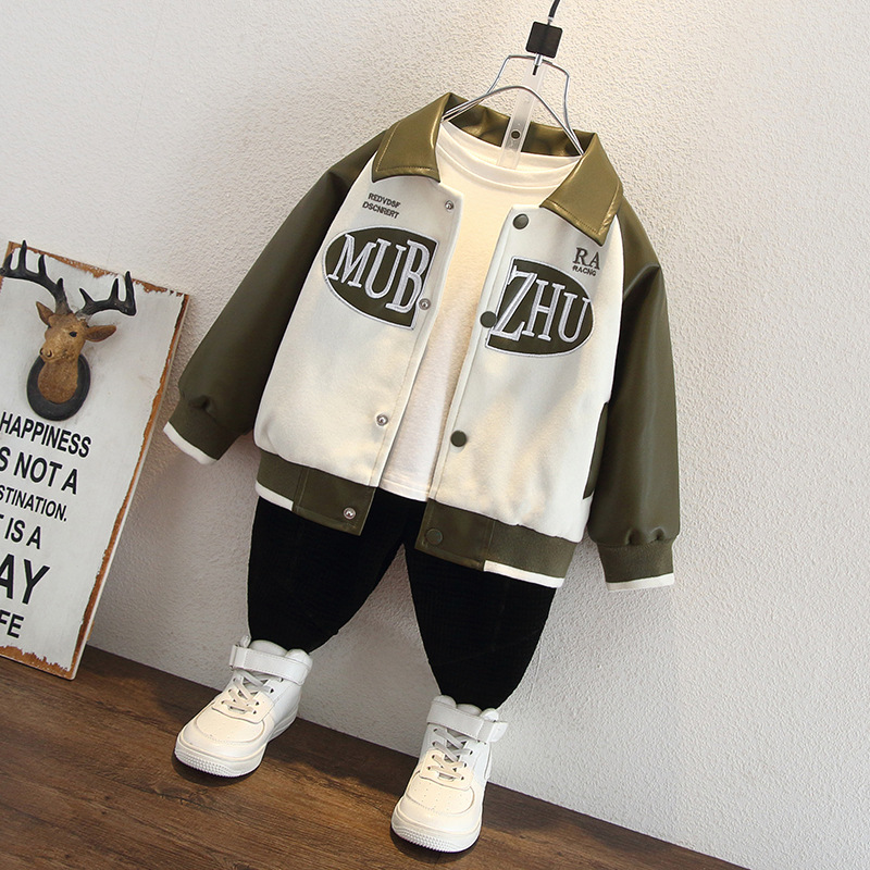 5784 Chaqueta para niños 2025 otoño nuevo estilo Chaqueta de cuero para niños Chaqueta de abrigo de bebé guapo