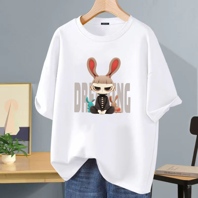 Camiseta de manga corta negra de seda helada de verano impresión de logotipo impreso ropa de clase de bricolaje ropa de trabajo camiseta de cuello redondo impresión
