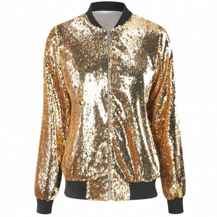 Womens jacket XL sequin baseball uniform jacket female uniforme de béisbol