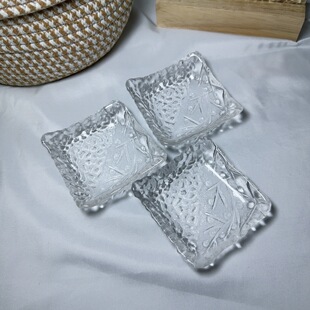 Simple high-value square dip dish transparent glass small square dish beauty salon oil bowl massage oil small dish wholesale