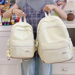 Backpack Junior High School Student Large Capacity Campus Casual School Bag Nylon Outdoor Simple Sports Travel Backpack Computer Bag