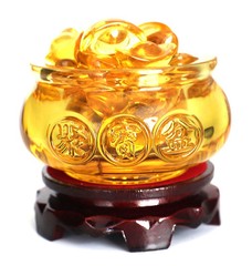 Manufacturer wholesale crystal cornucopia citrine ornaments home living room decorations opening gifts ingot containers