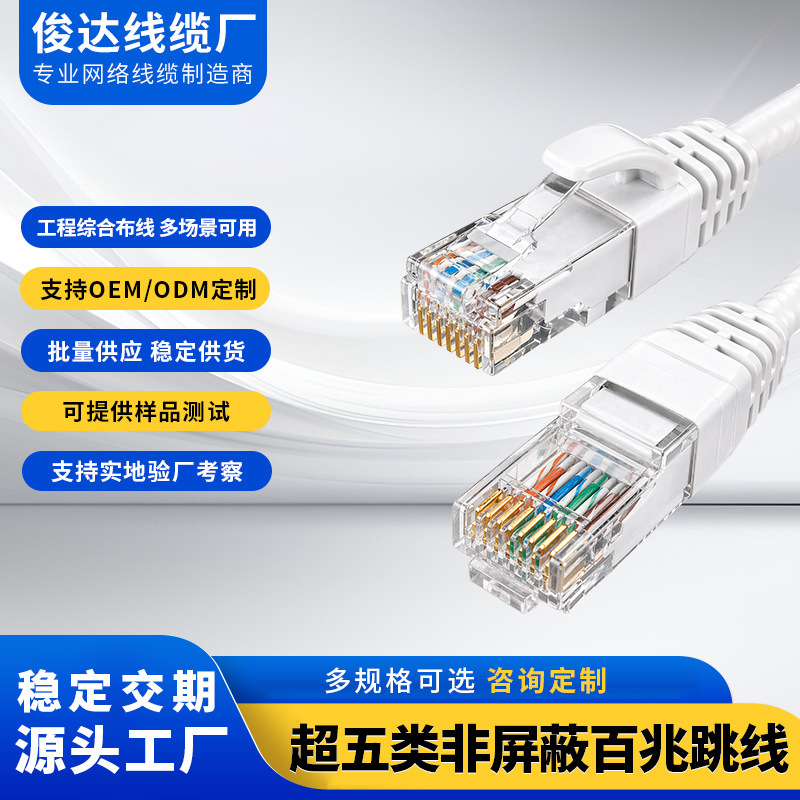 Category 5E Computer Network Cable Cat5E Router Monitoring Network Jumper Category 5 Finished Network Cable Source Factory