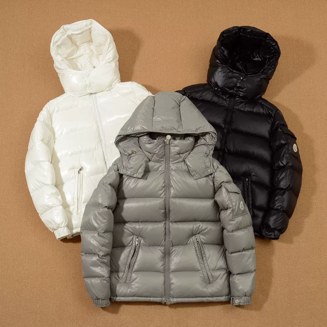 跨境高品 M蒙雾面玛雅羽绒服70周年连帽加厚双标羽绒服情侣面包服