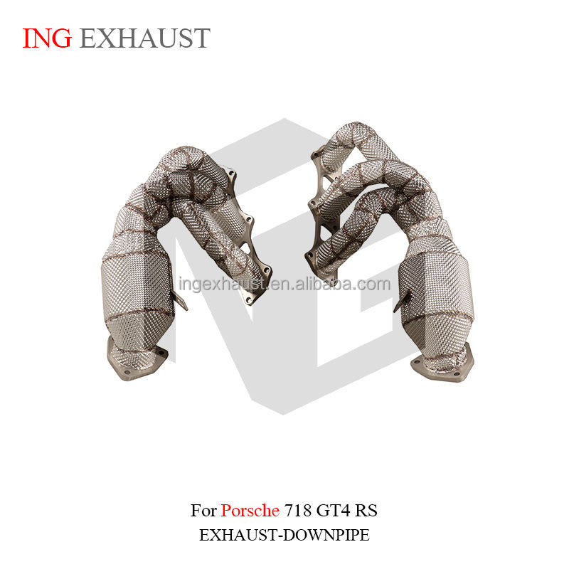 Suitable for Porsche 718 GT4 RS manifold exhaust system with heat shield, high-flow performance manifold