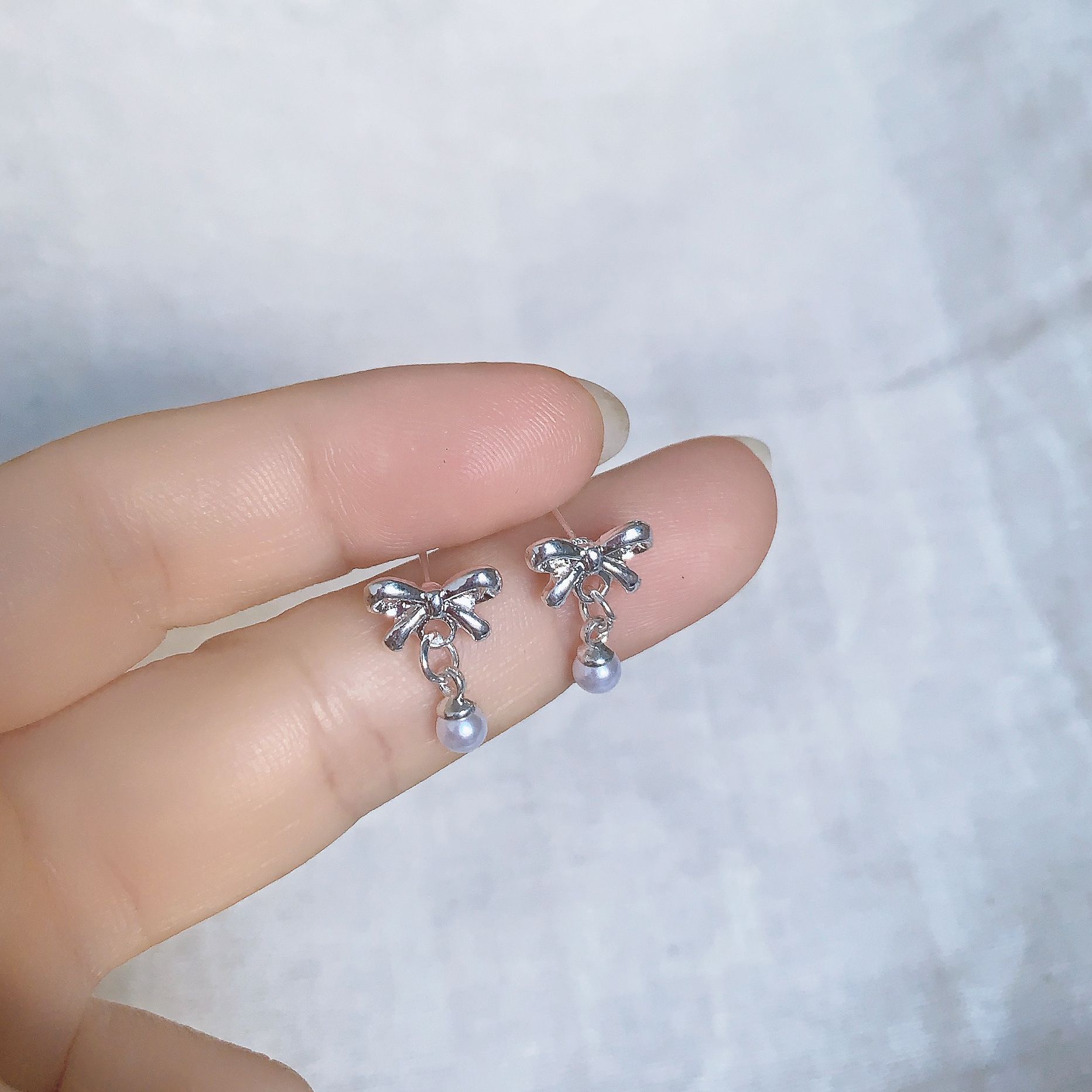 蝴蝶结珍珠吊坠