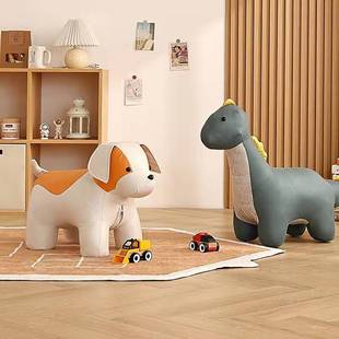 Cute Dog Animal Stool Kidsren's Cartoon Solid Wood Dinosaur Stool Home Popular Kidsren's Seat Doorway Shoe Changing Stool
