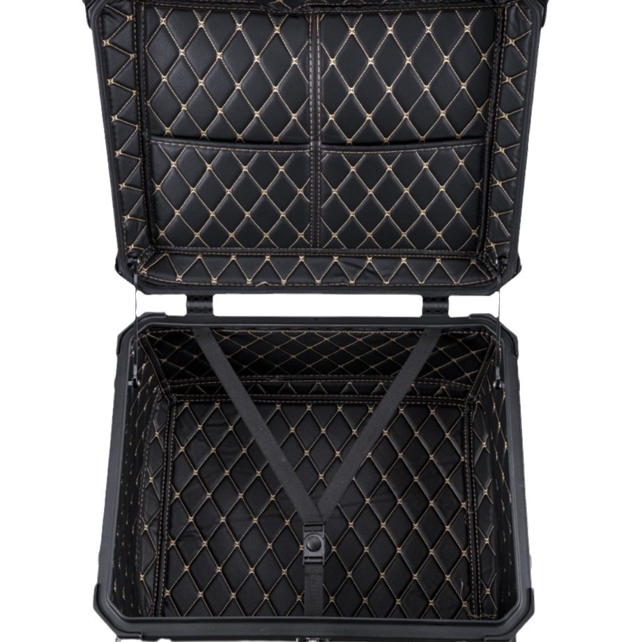 Gran capacidad en relieve aleación de aluminio tronco caja de almacenamiento locomotora camping caja de almacenamiento 100L/80L plata/negro