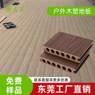 Factory Direct Sales Pe Co-Extruded Wood-Plastic Flooring Balcony Courtyard Terrace Swimming Pool Plastic Wood Round Hole Flooring