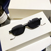 Fashionable square metal sunglasses, glasses, city style, European style