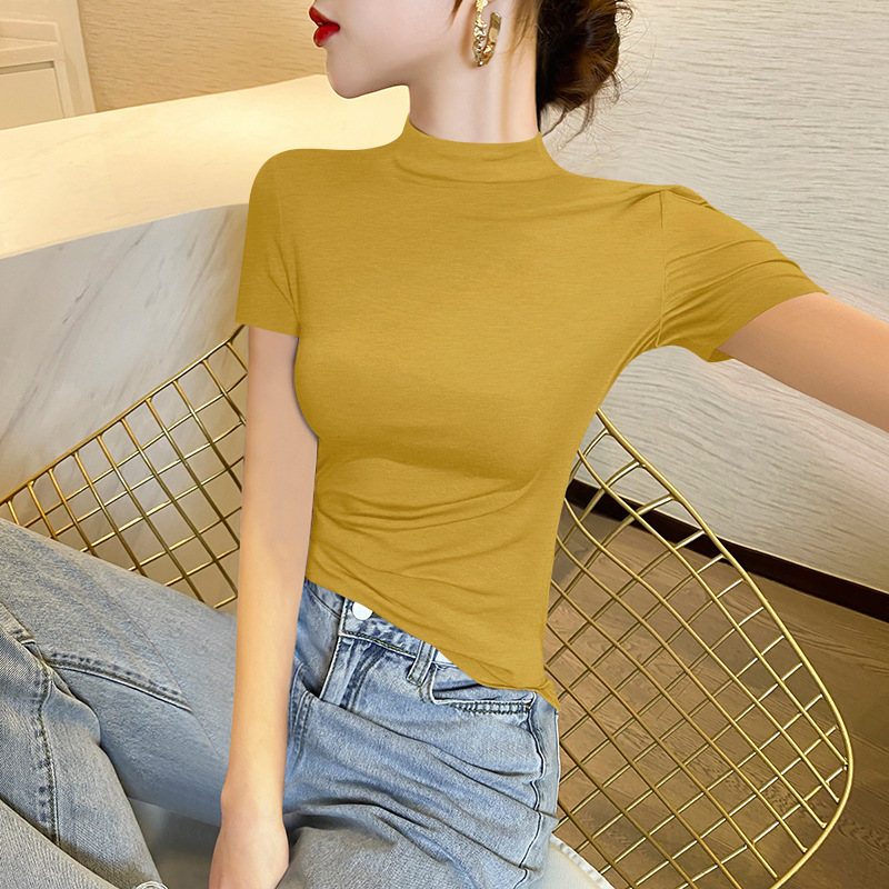 강황 하프 터틀넥 반소매