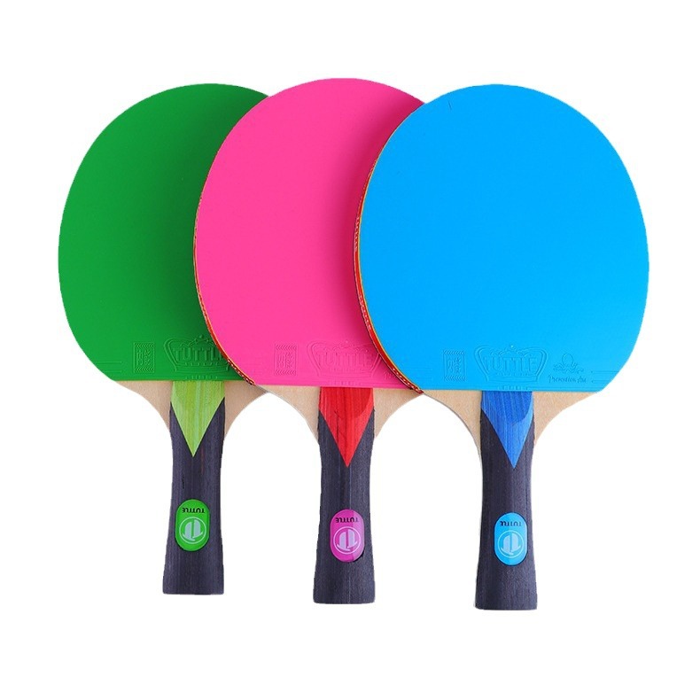 Tuttle color rubber set carbon finished racket table tennis racket single shot straight shot horizontal racket club Stadium training