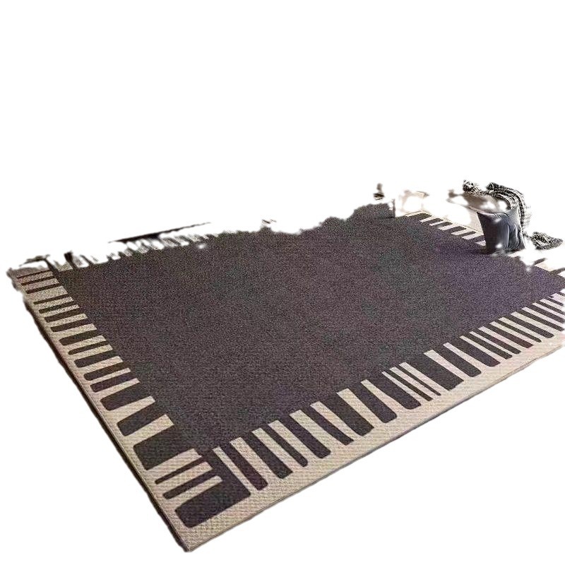 Alfombra para sala de estar, estilo crema, acceso a lujo, dormitorio de alta gama, estudio, sofá moderno, mesa de centro, manta, alfombra para el suelo junto a la cama