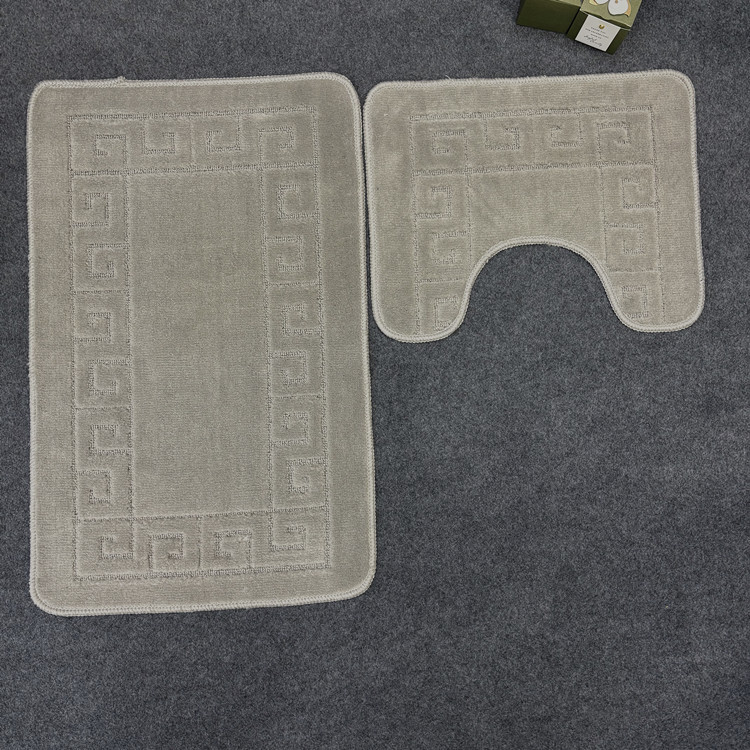 Amazon Hot Selling Household Jacquard Polypropylene Two-piece Carpet Bathroom Toilet Mat suit