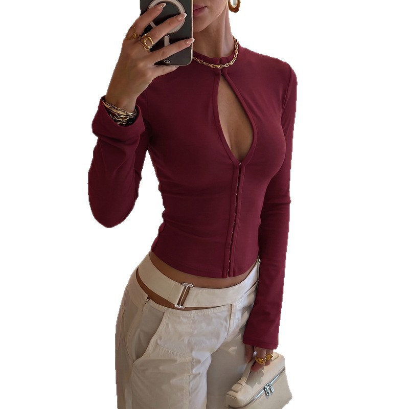 Europa y los Estados Unidos de comercio exterior ropa de mujer otoño 2026 nueva moda personalidad delgada cardigan agujado chaqueta de hebilla al por mayor image 5