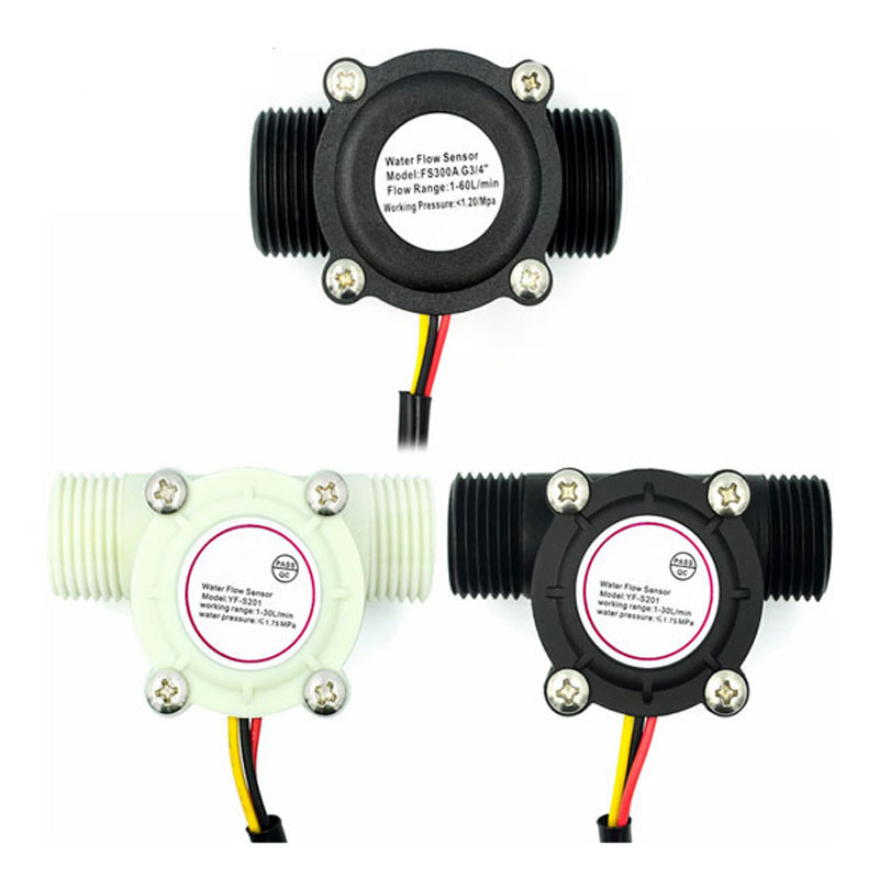 YF-S201水流量传感器 4/6分G1/2/3/4接口热水器 饮水机霍尔流量计