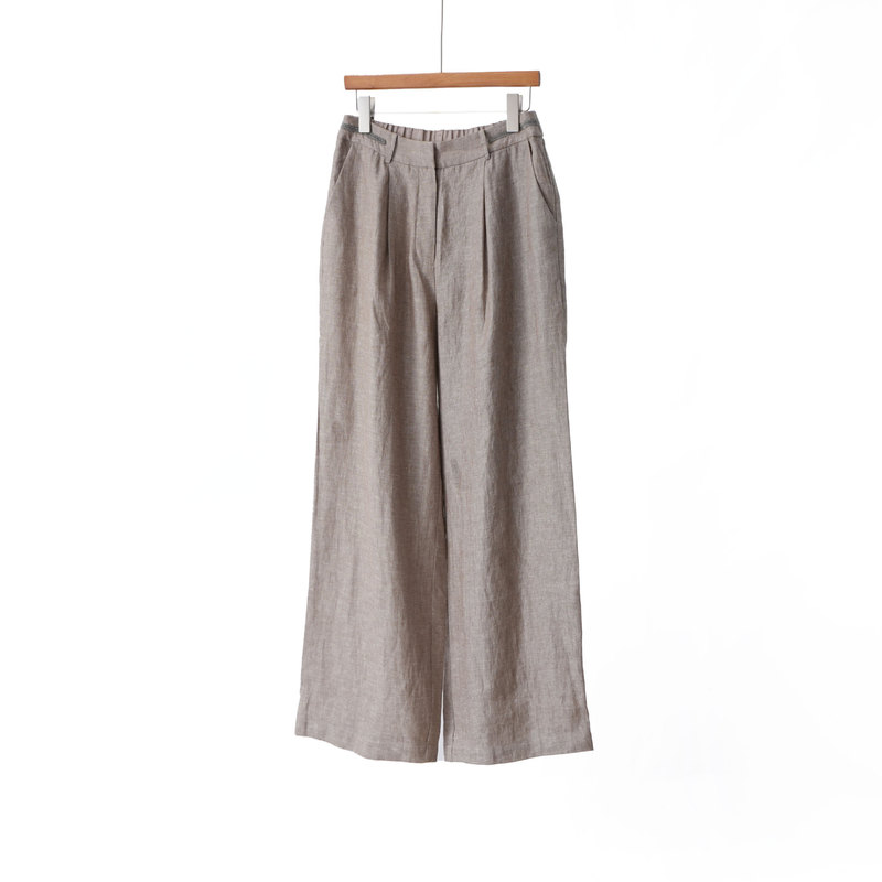 Luxury Brand B~C 26 Spring/Summer New Linen Silver Thread Minimalist Old Money Style Skin-Friendly Breathable Waist Side Beaded Casual Pants for Women Luxury Brand B~C 26 Spring/Summer New Linen Silver Thread Minimalist Old Money Style Skin-Friendly Breathable Waist Side Beaded Casual Pants for Women