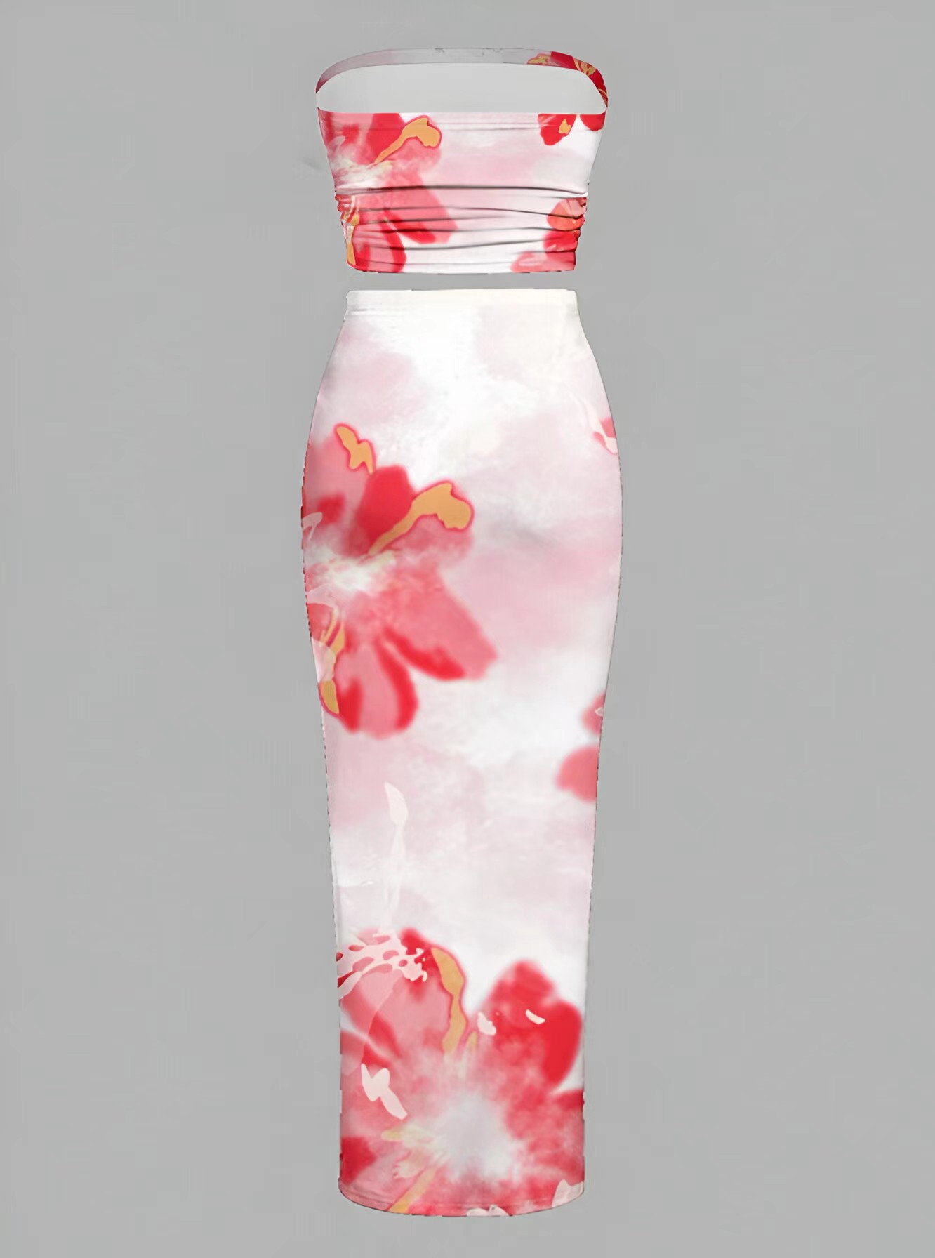 280g Weight Sleeveless Sleeve Length Spandex, Polyester Fabric Type Skirt Co-ord Set Sets Type 2 Pieces Set Quantity Holiday Occasion Strapless Neckline Slim Fit Type Flower Pattern Summer Season Women's Gender Elegant Style Holiday Women's Elegant Flower Spandex Polyester Skirt Co-ord Set Skirt Sets 12
