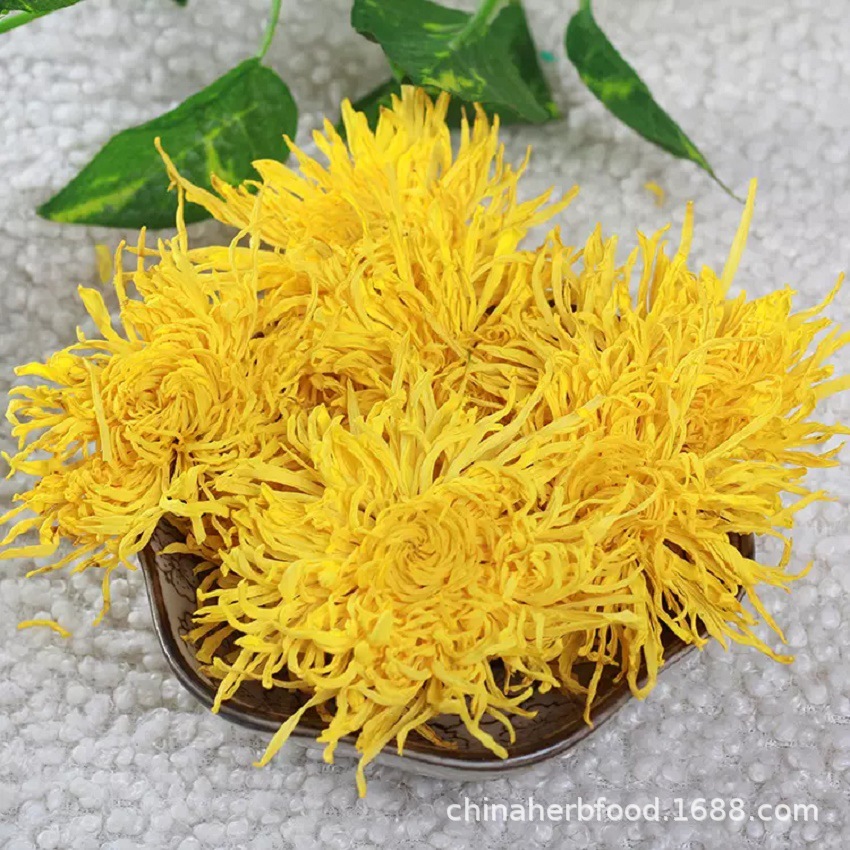 Golden Silk Chrysanthemum Tea Huang Ju Whole Flower Loose Herbal Tea 1 Piece Cup quality and texture