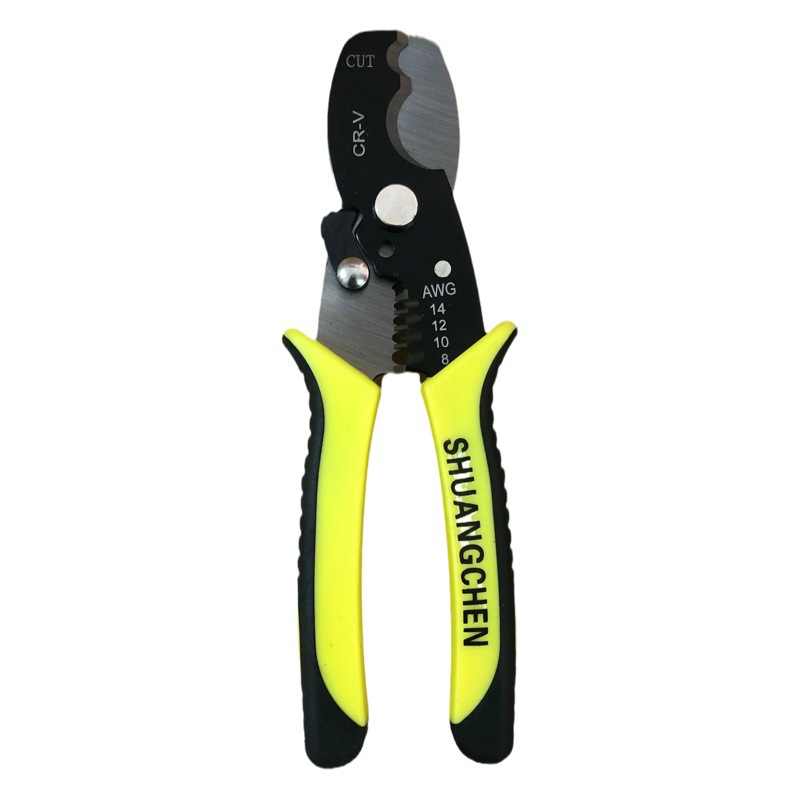 FUENTE fabricante multifuncional Pelacables eléctrico Pelacables divisor de alambre cortador de alambre Pelacables alicates que prensan Alambre de cuero