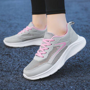 Brand women's shoes summer mesh breathable sneaker flat heel youth college daily casual shoes ultra light walking shoes