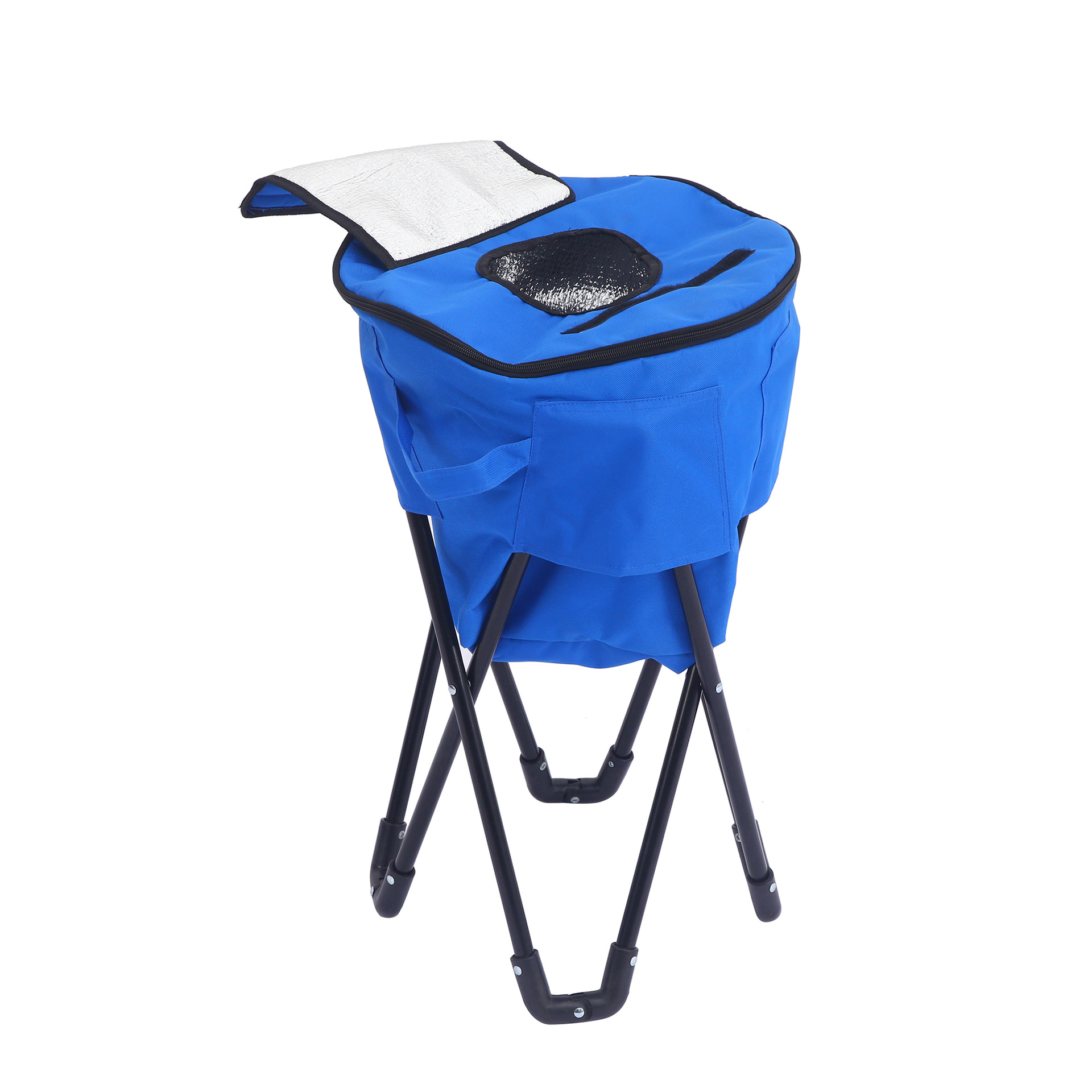 Bolsa de hielo plegable portátil, ocio al aire libre, aislamiento extraíble, cubo de hielo, picnic, campamento, silla de cubo de hielo plegable