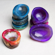 天然玛瑙碗原石彩色水晶玛瑙聚宝盆居家内花草植物盆摆件原石奇石